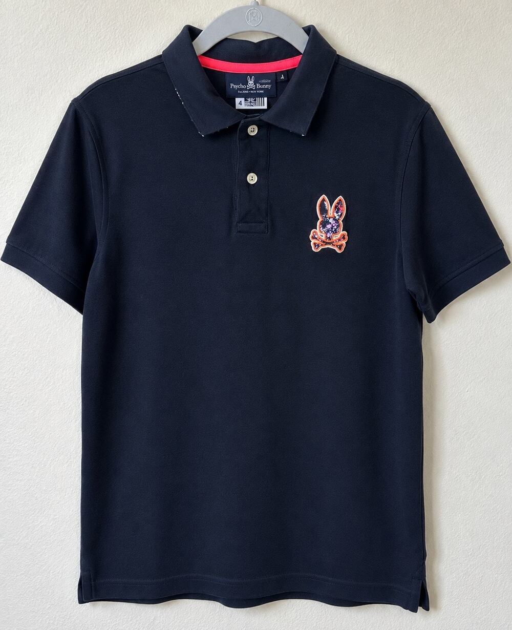 Psycho Bunny Men’s Large Navy Pima Cotton Embroidered Logo Polo Shirt